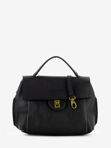 Borsa Queen a mano in pelle nera