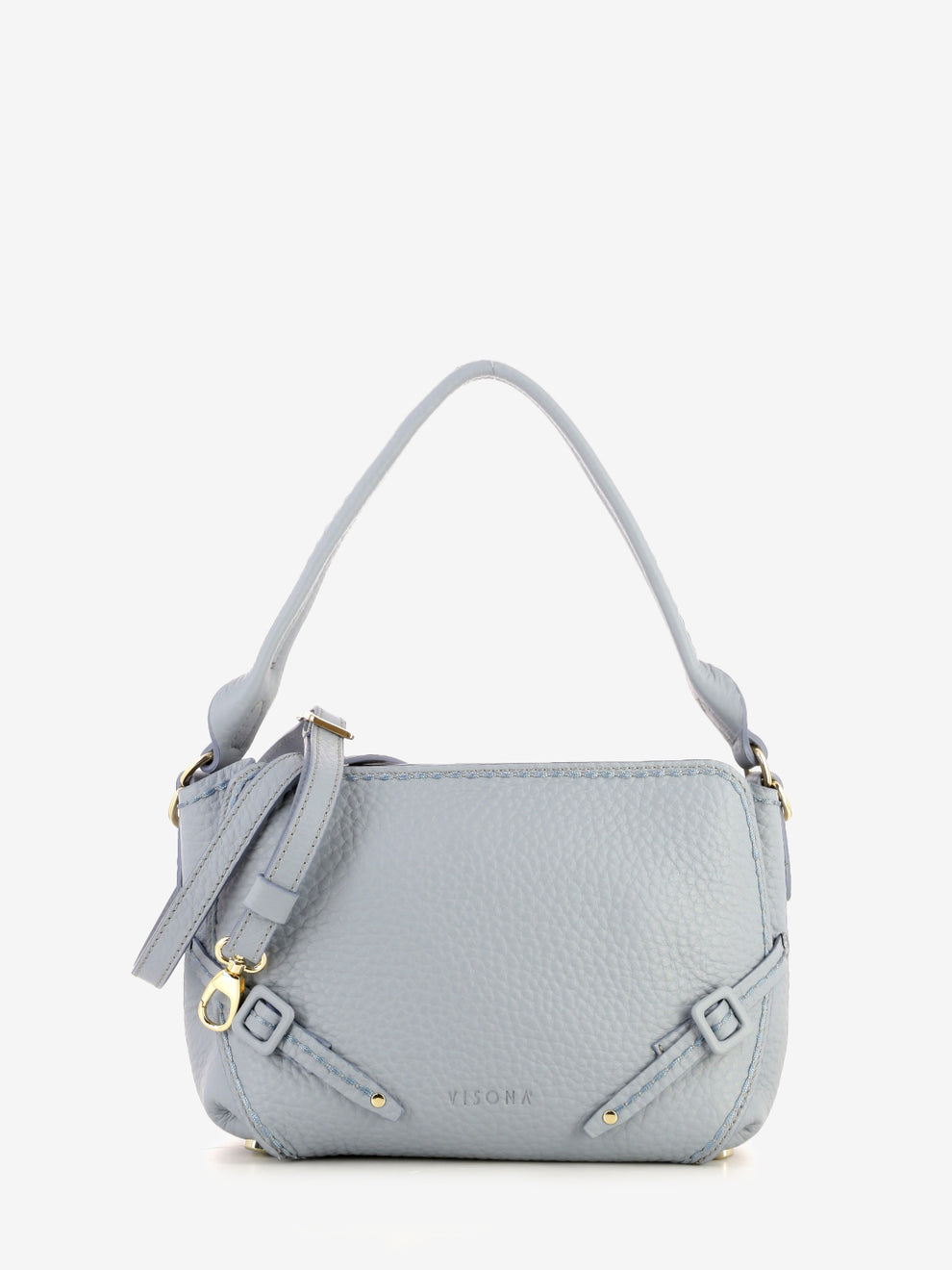 Borsa Queen in pelle cielo