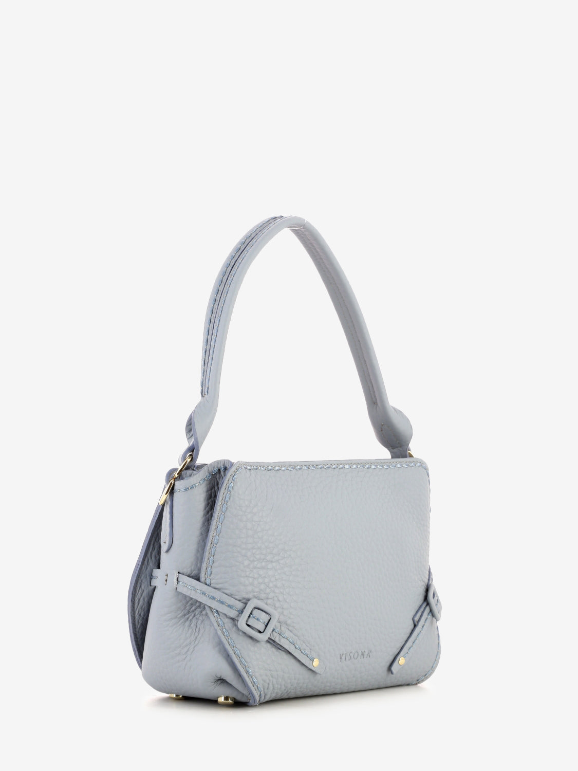 Borsa Queen in pelle cielo