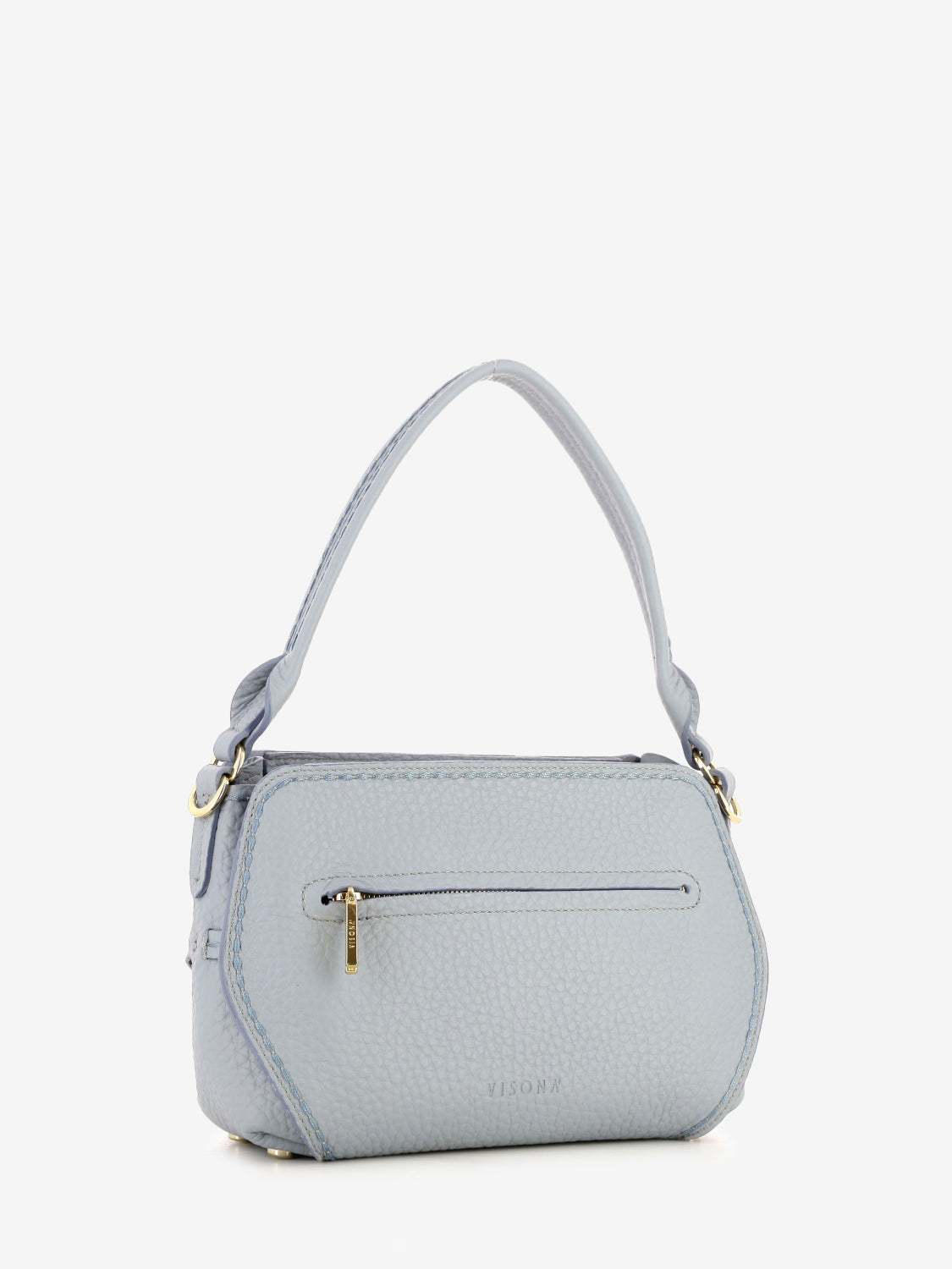 Borsa Queen in pelle cielo