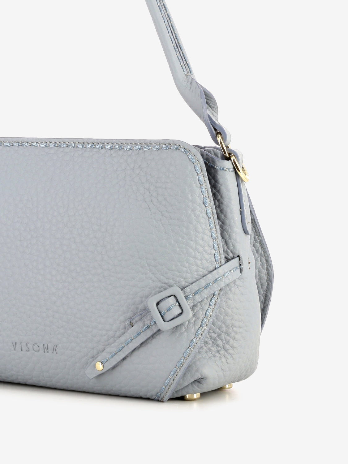 Borsa Queen in pelle cielo