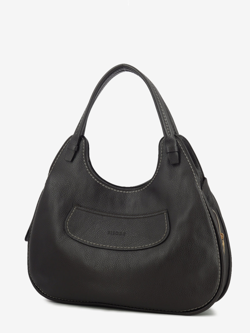 Borsa spalla Luna in pelle ebony