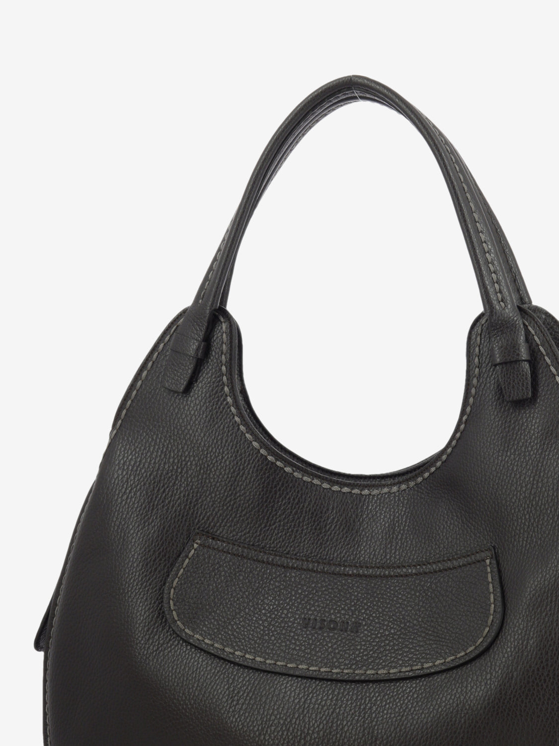 Borsa spalla Luna in pelle ebony