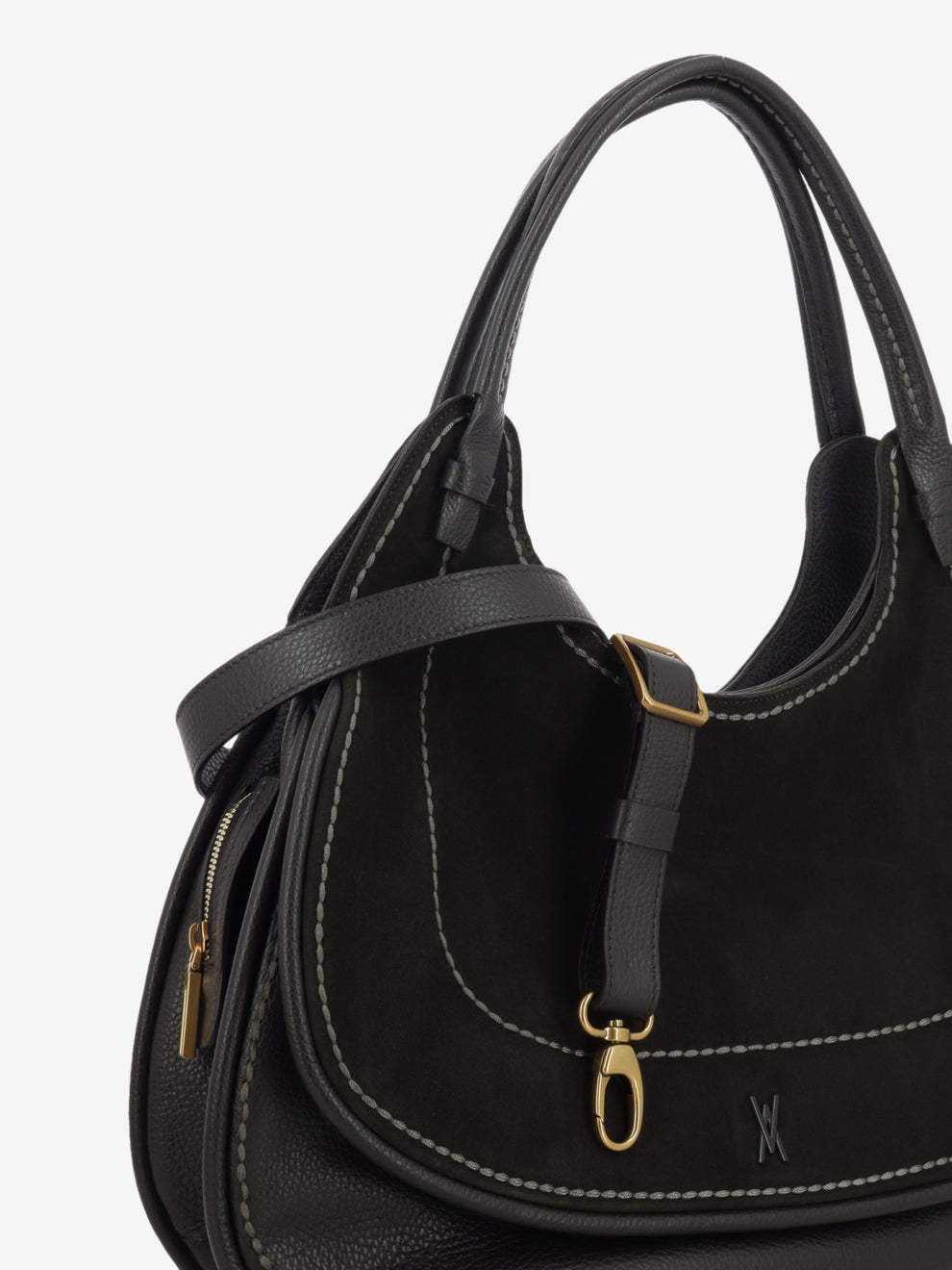 Borsa spalla Luna in pelle ebony