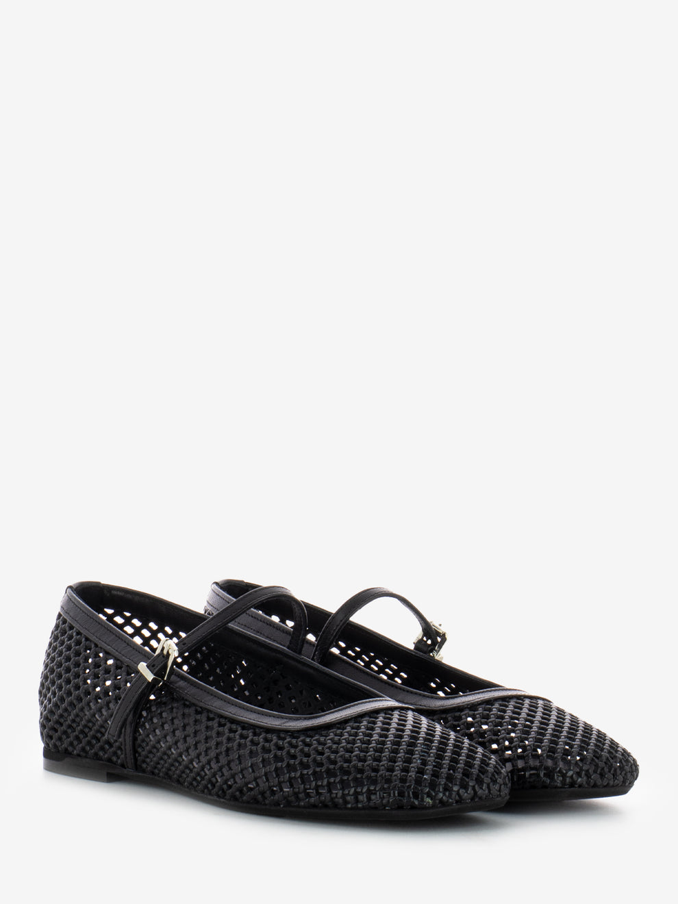 Baby ballerina with black perforated strap