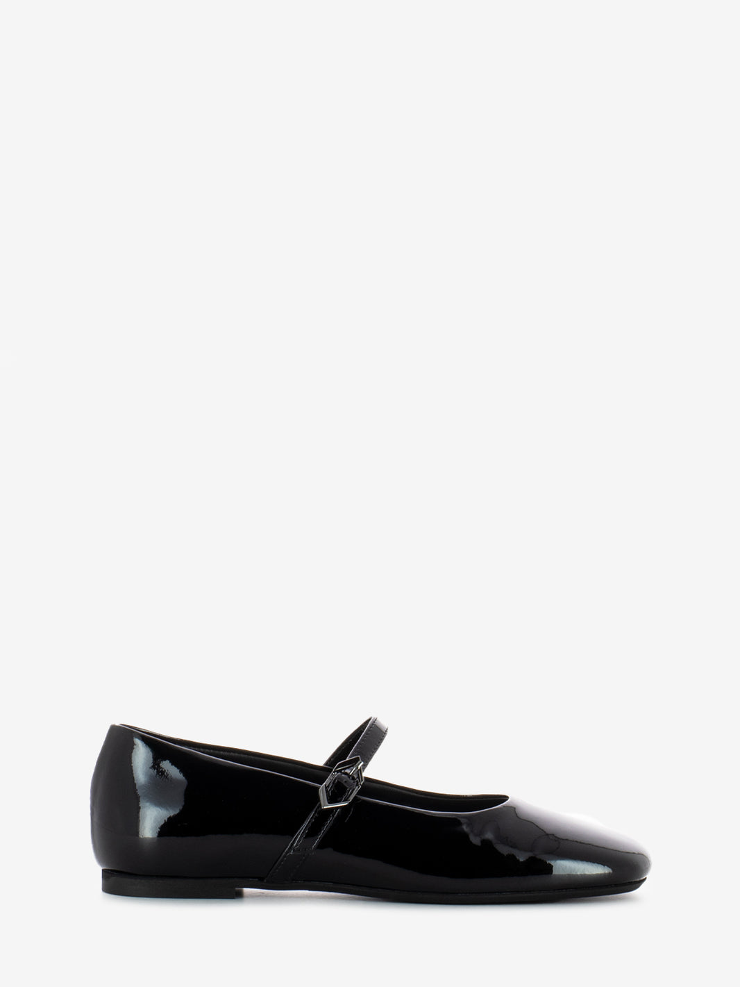 Baby ballerina with black patent strap