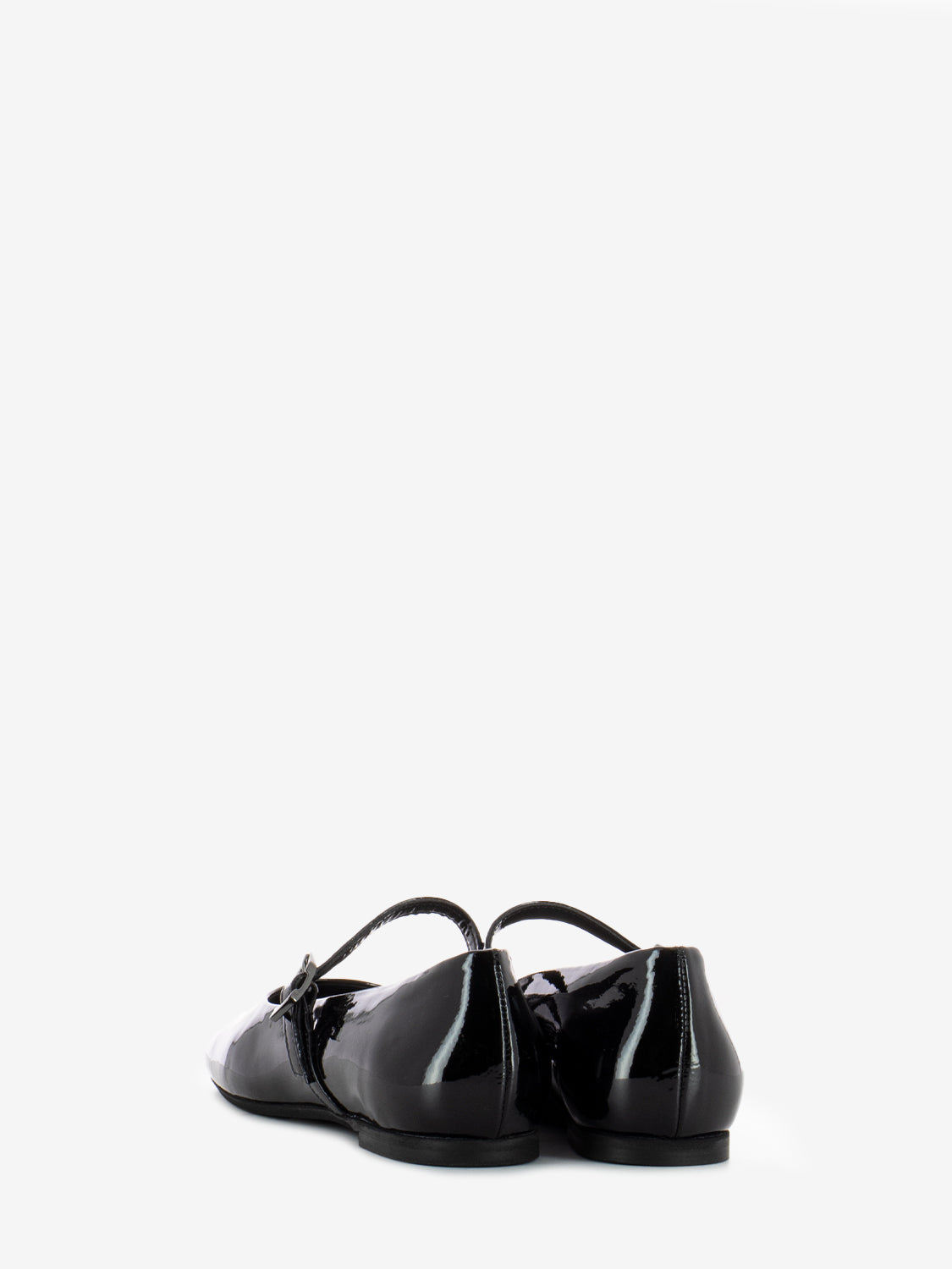 Baby ballerina with black patent strap