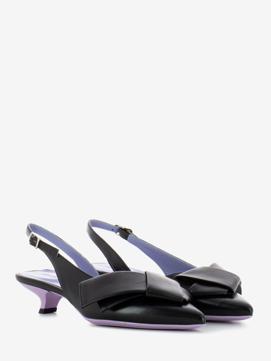 Chanel nappa with black / lilac bow