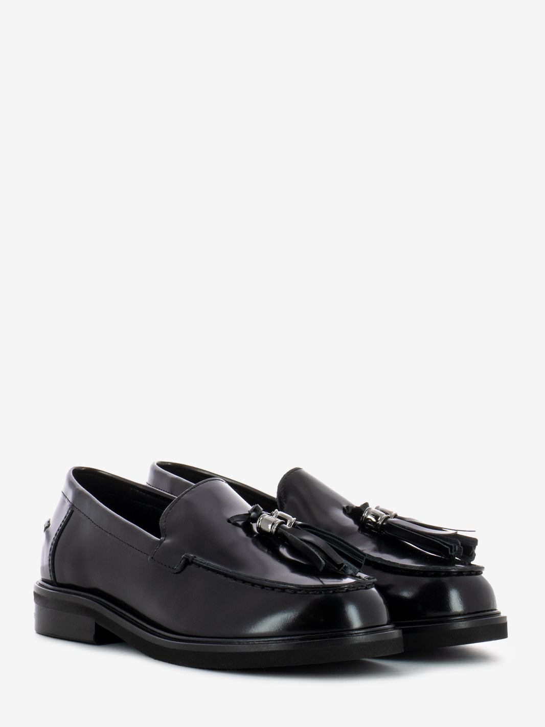 Black Leather Tassel Loafers