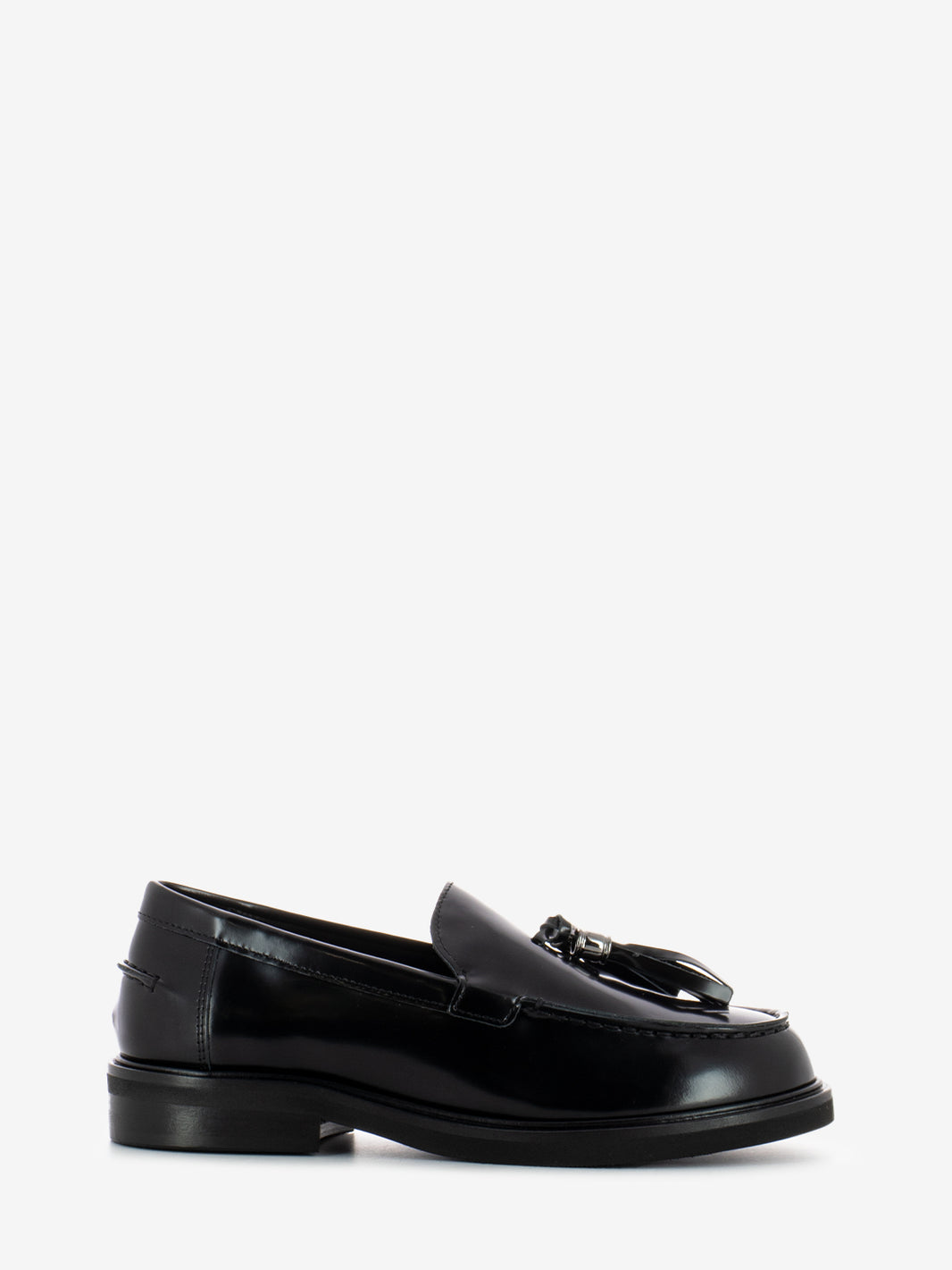 Black Leather Tassel Loafers