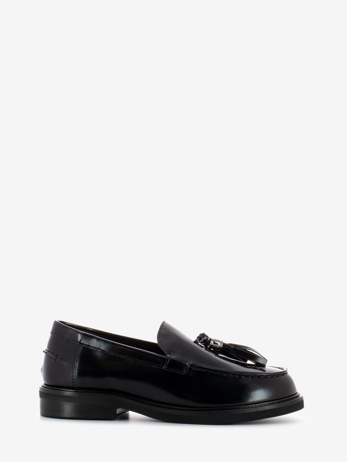 Black Leather Tassel Loafers