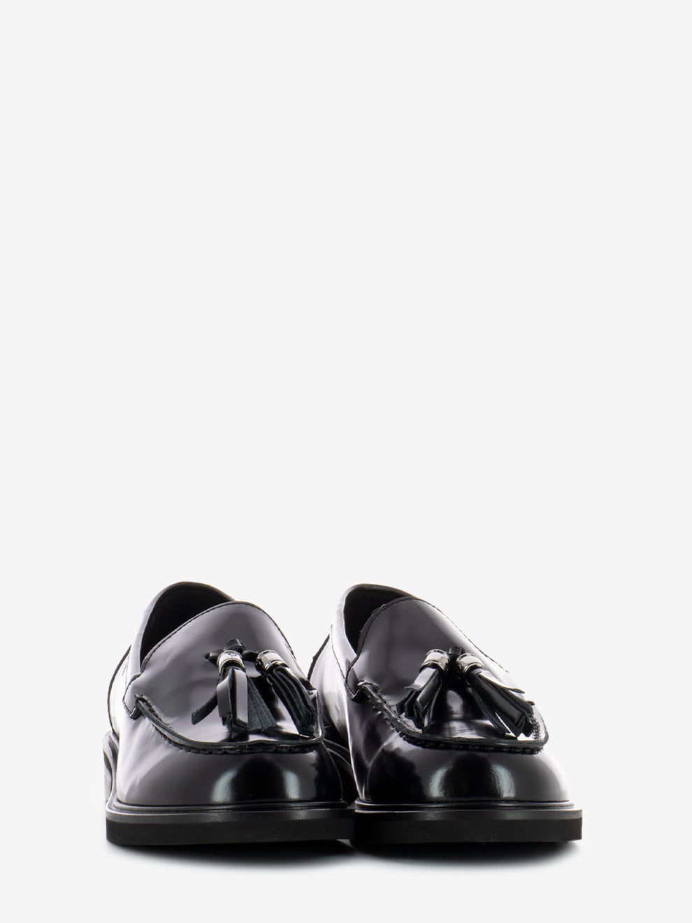 Black Leather Tassel Loafers