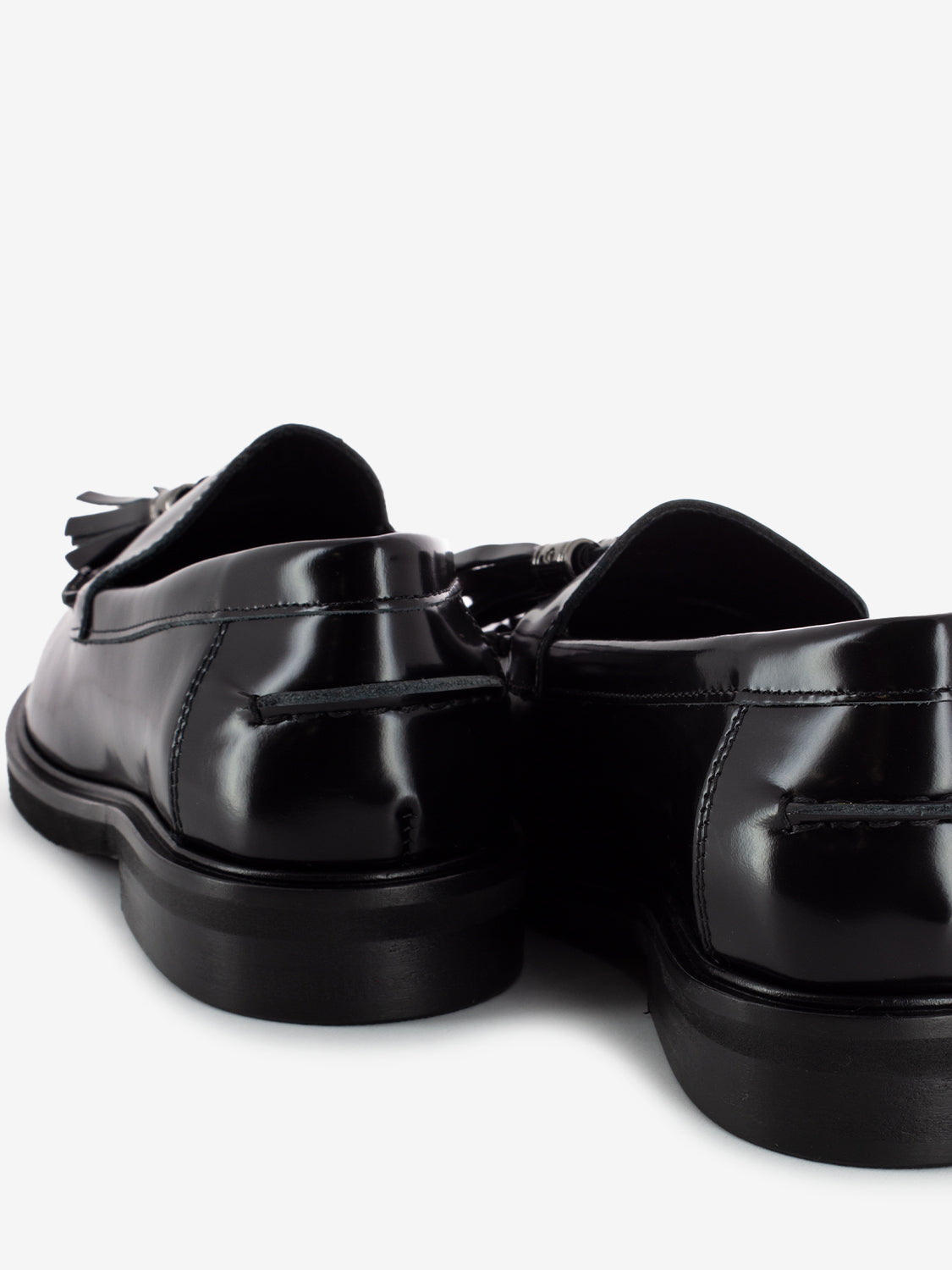 Black Leather Tassel Loafers
