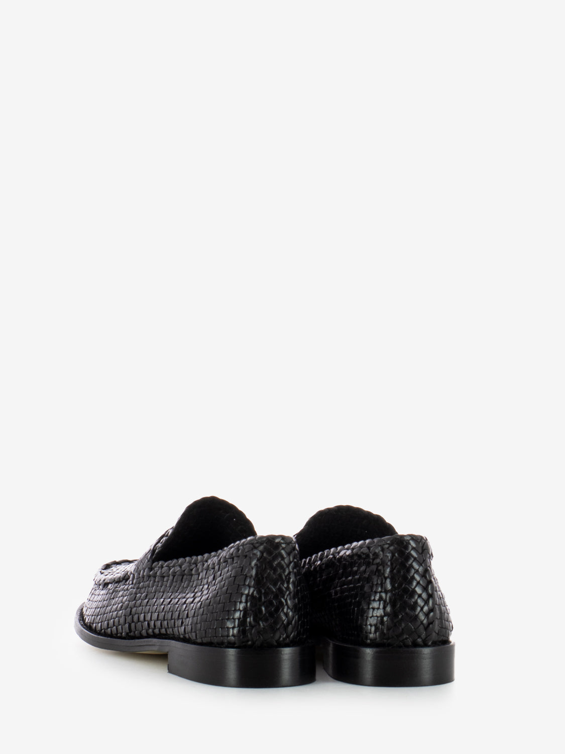 Black woven moccasins