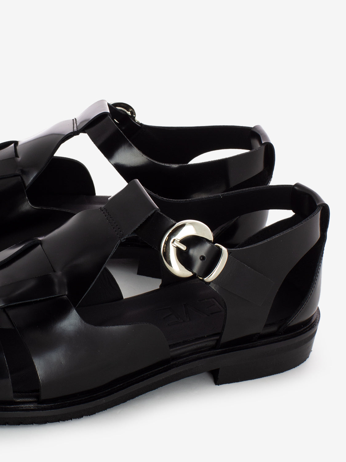 Black abrasive cage sandal