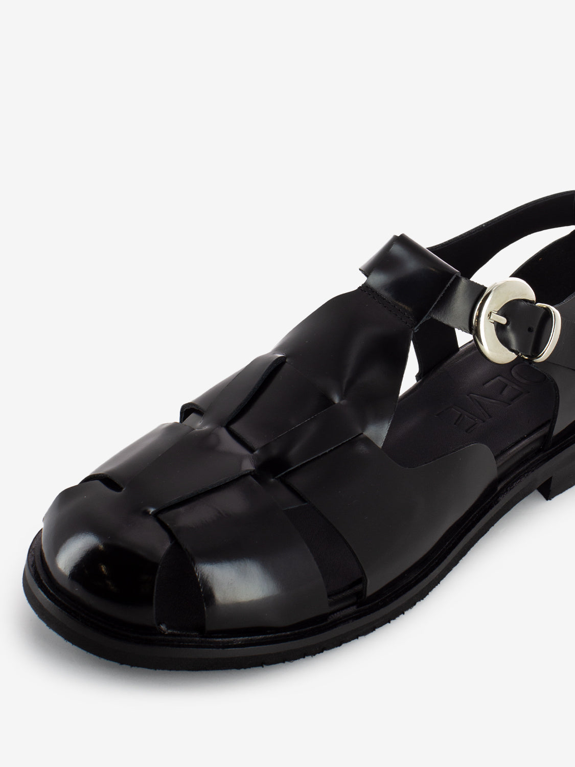 Black abrasive cage sandal