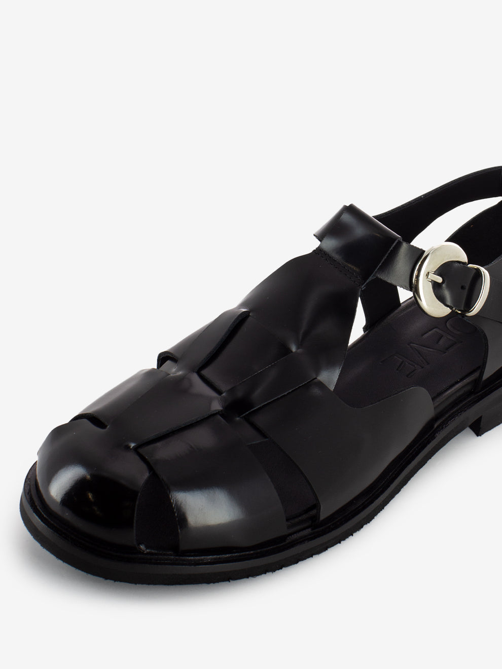 Black abrasive cage sandal