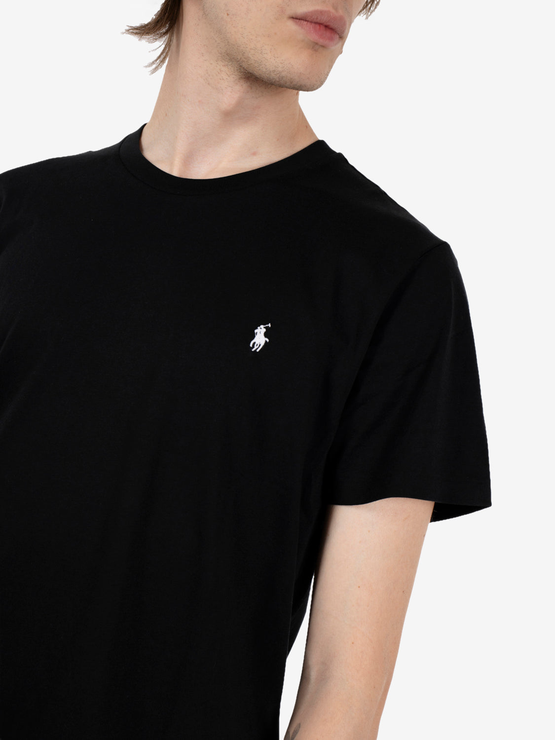 S/S Crew-Sleep top black / white