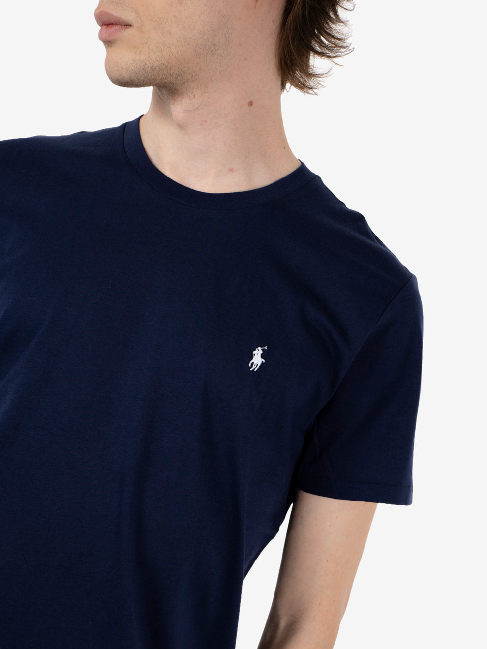 S/S Crew-Sleep top navy / white