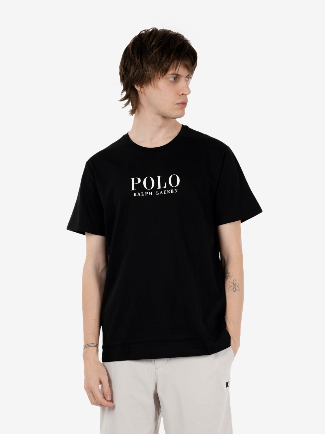 T-shirt with black logo