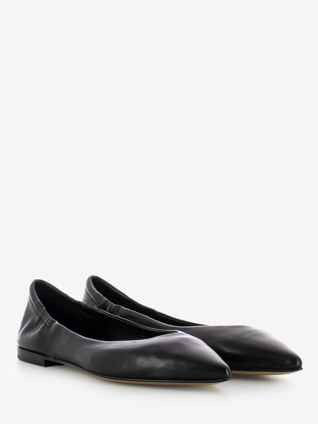Ballerine a punta in pelle nero
