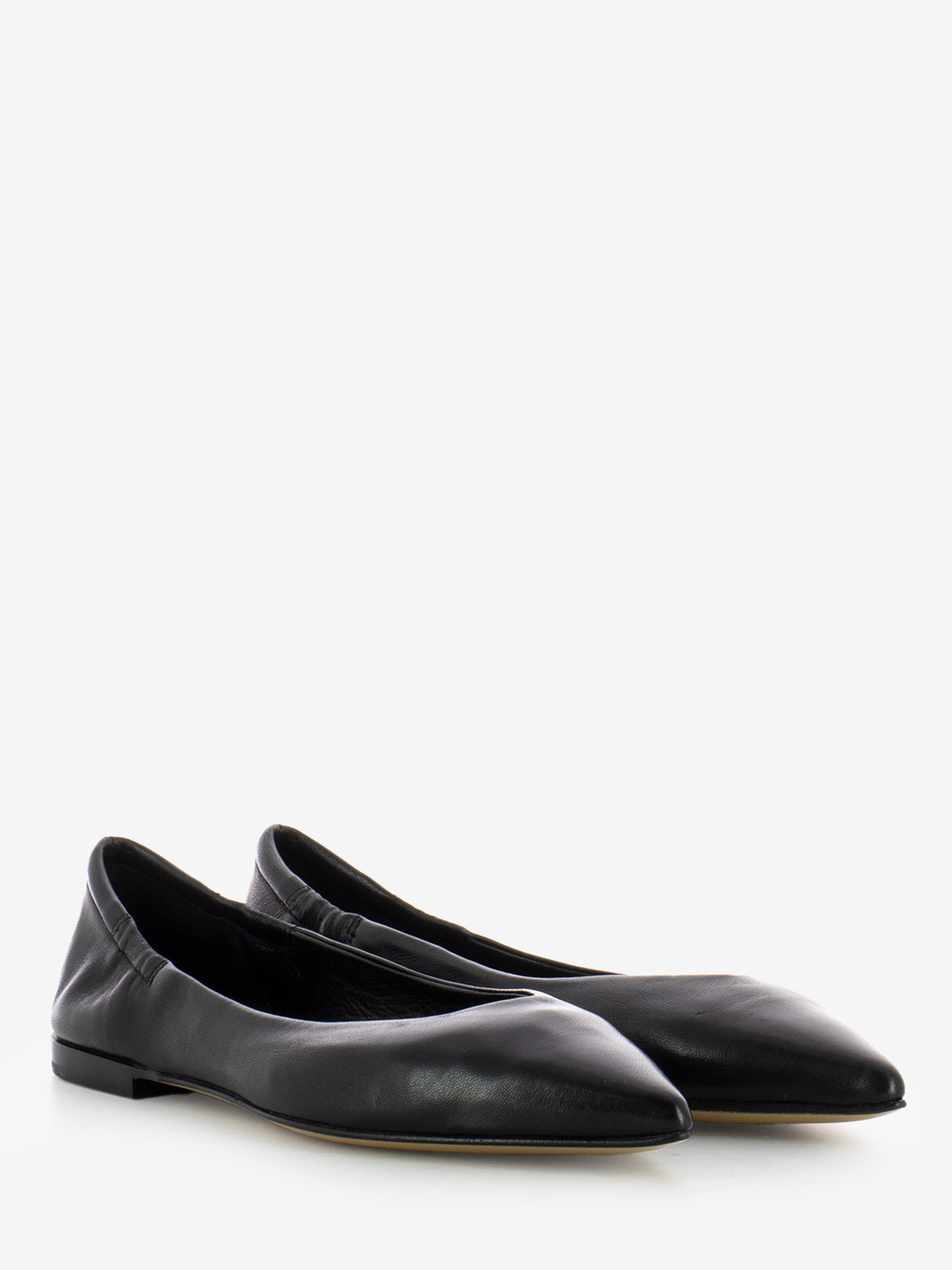 Ballerine a punta in pelle nero