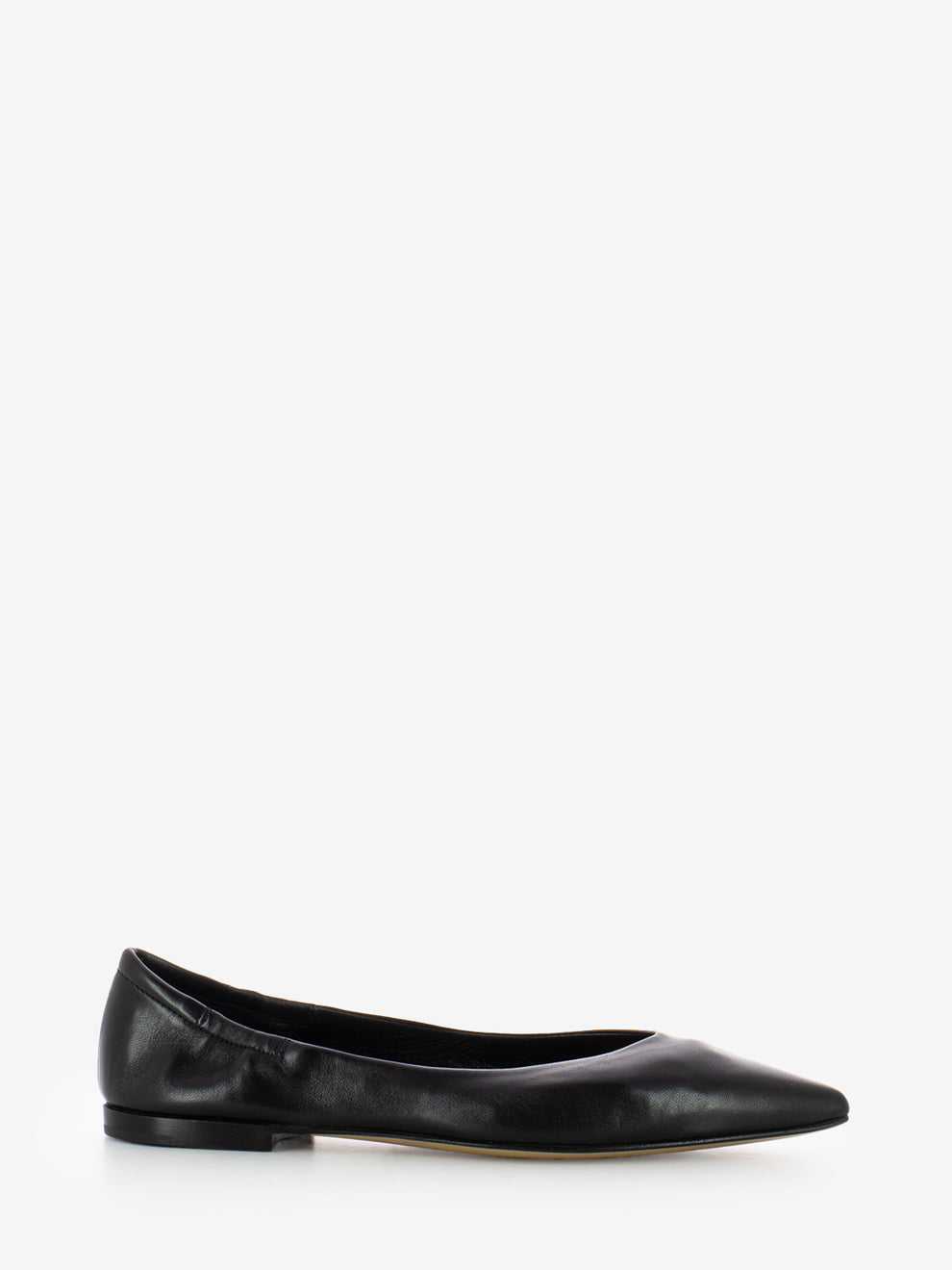 Ballerine a punta in pelle nero