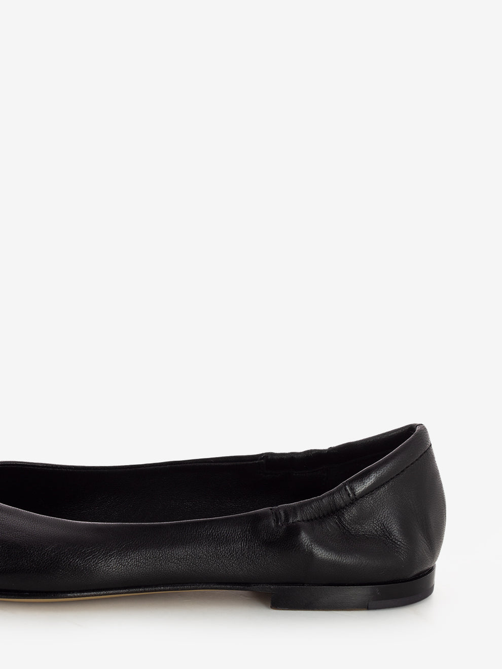Ballerine a punta in pelle nero