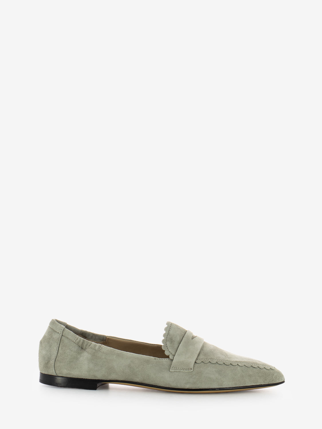 Mocassini a punta Grace camoscio light sage