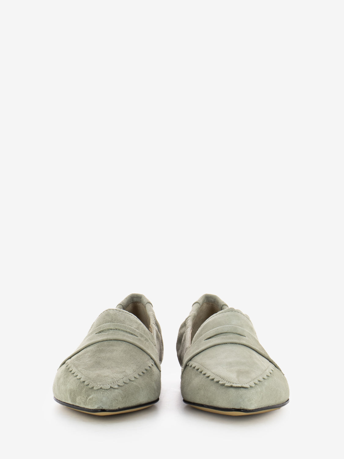 Mocassini a punta Grace camoscio light sage
