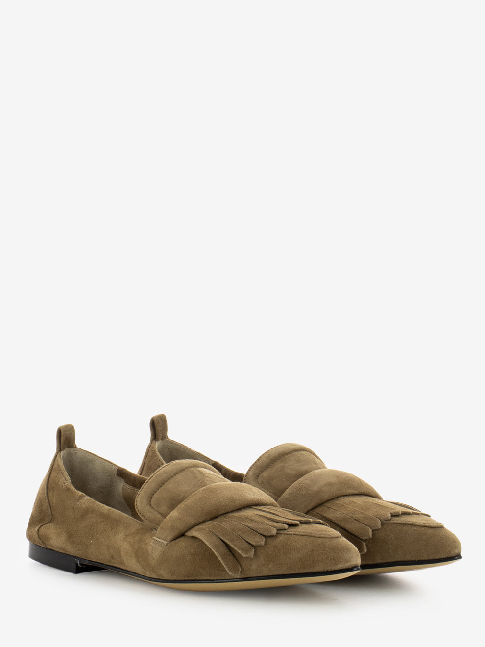 Mocassini Grace camoscio frangia toffee