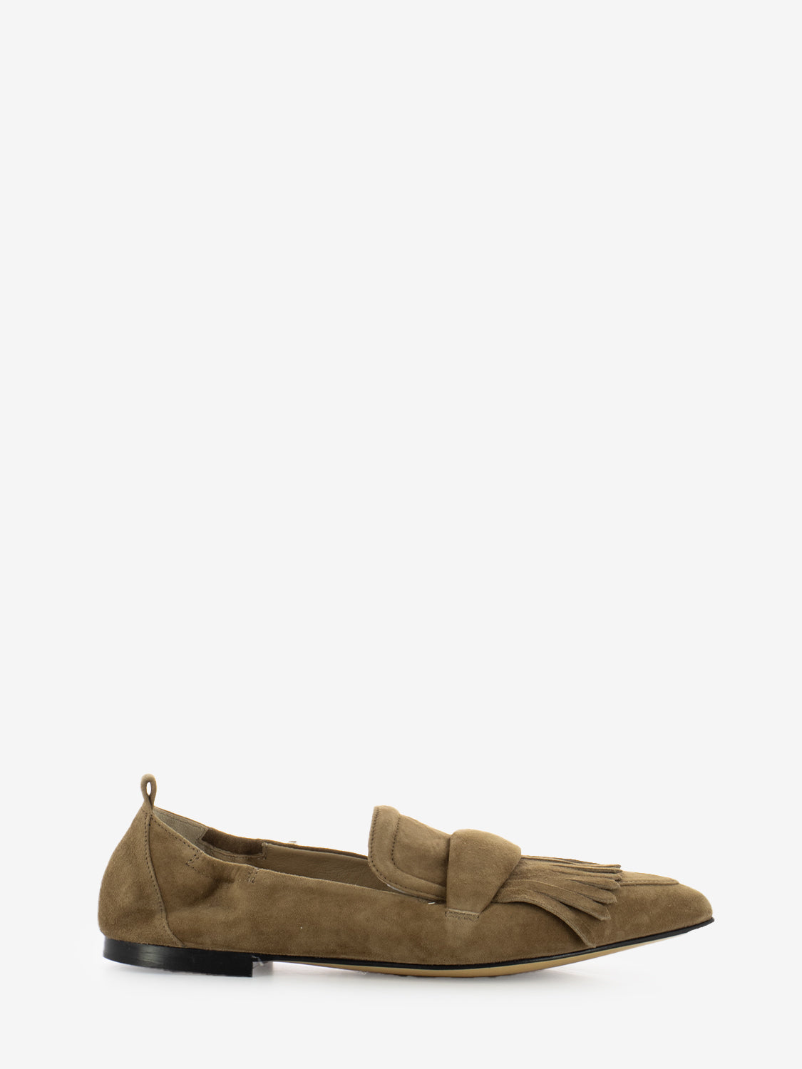 Mocassini Grace camoscio frangia toffee