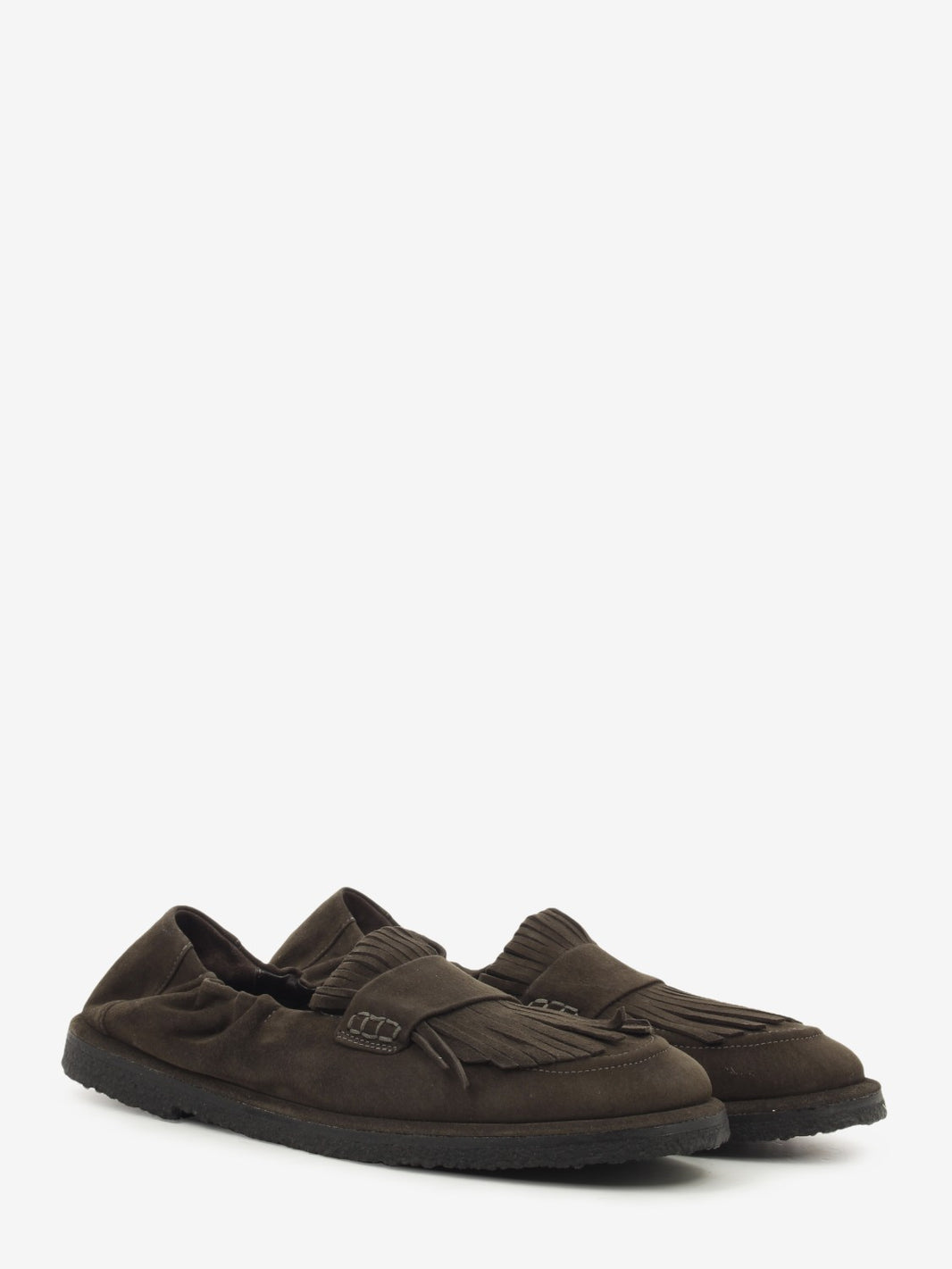 Mocassini Mia in suede con frange coffee