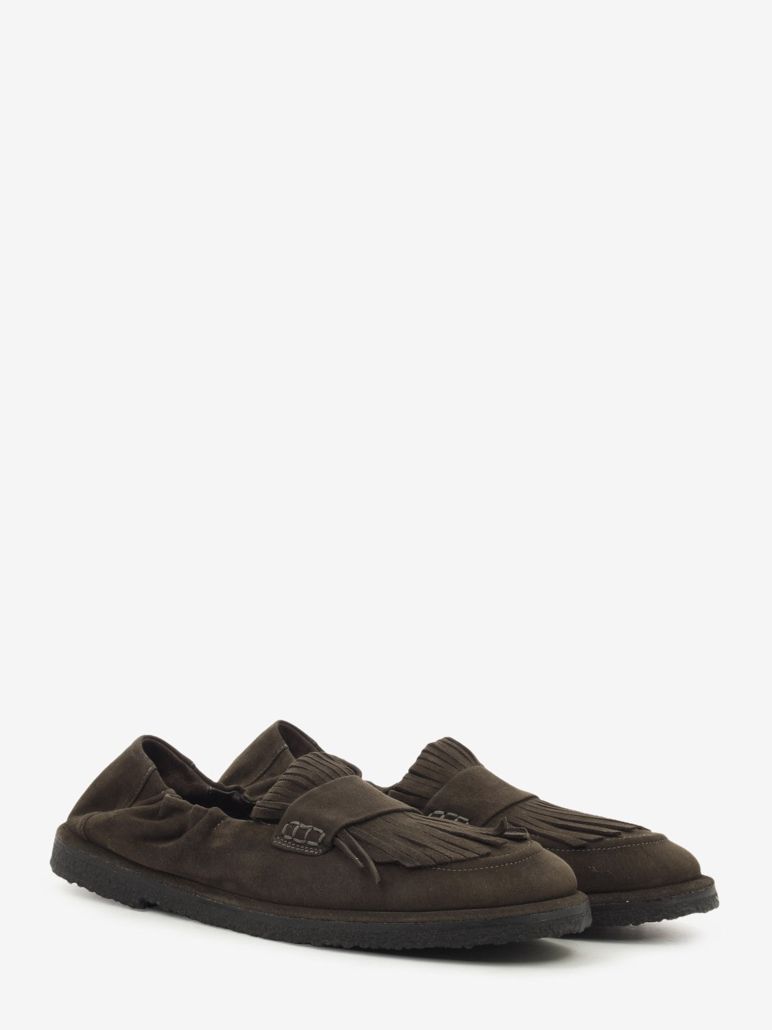 Mocassini Mia in suede con frange coffee