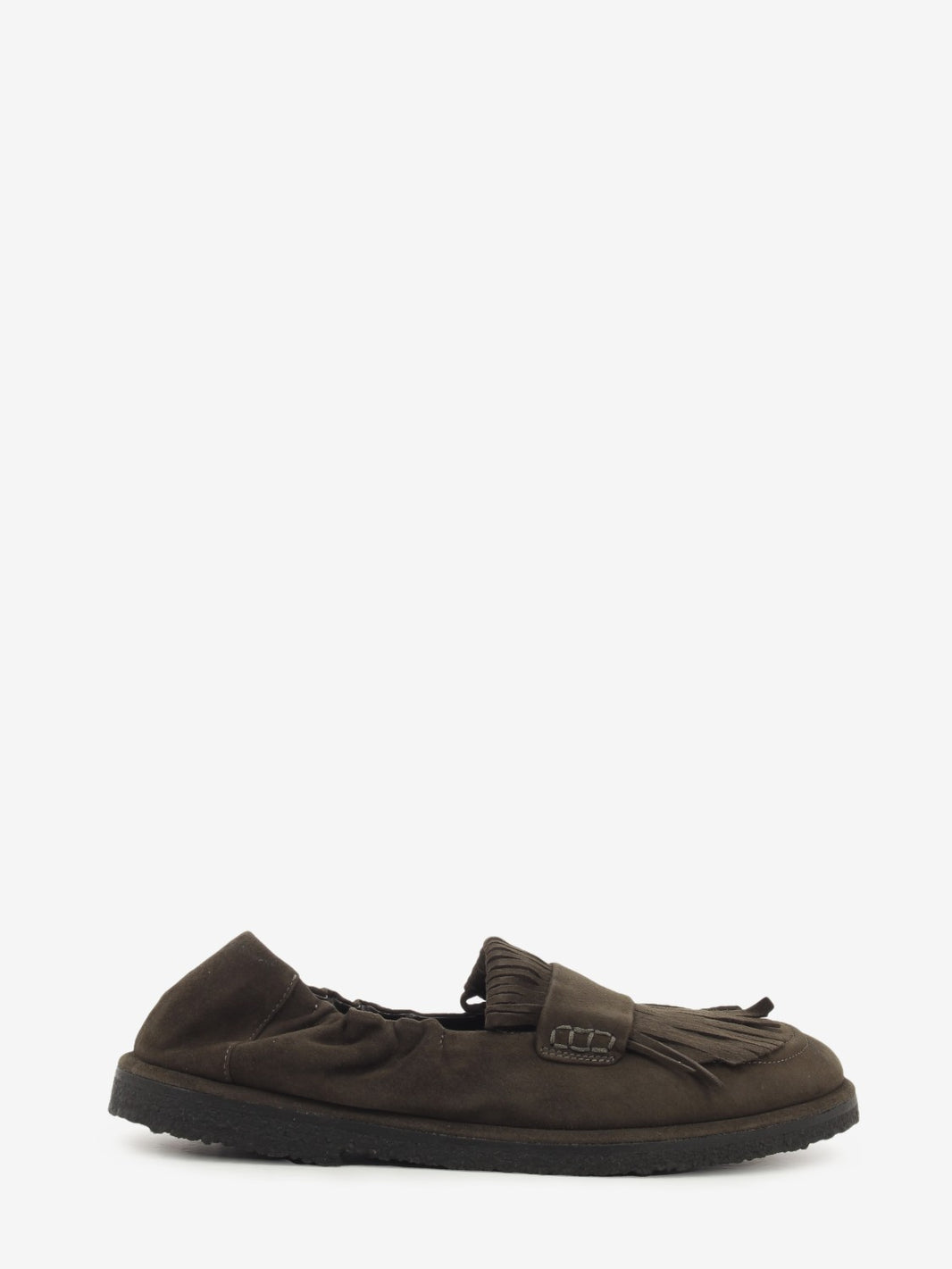 Mocassini Mia in suede con frange coffee