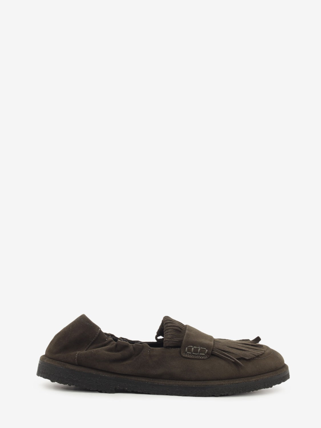 Mocassini Mia in suede con frange coffee