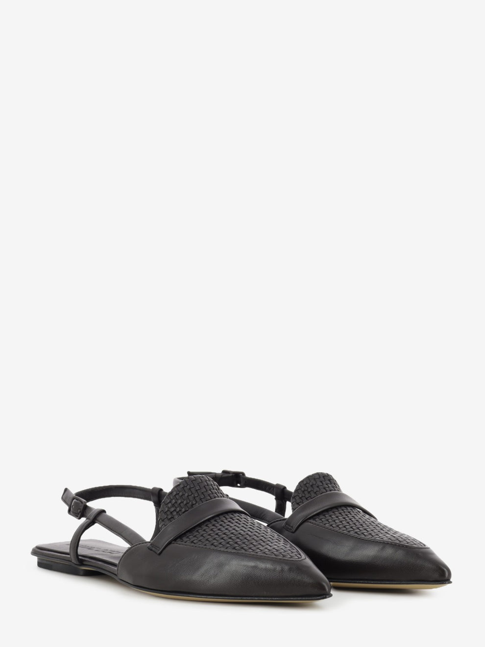 Coffee pointed slingbacks