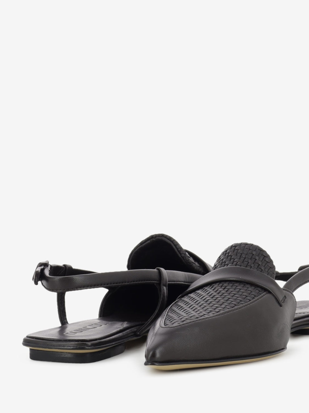 Coffee pointed slingbacks