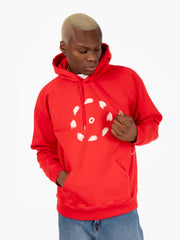 POP TRADING COMPANY - Blurred hooded sweat goji berry