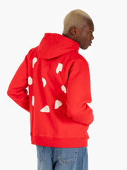 POP TRADING COMPANY - Blurred hooded sweat goji berry