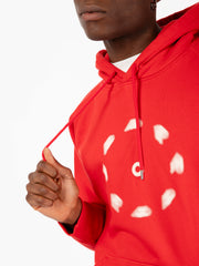 POP TRADING COMPANY - Blurred hooded sweat goji berry