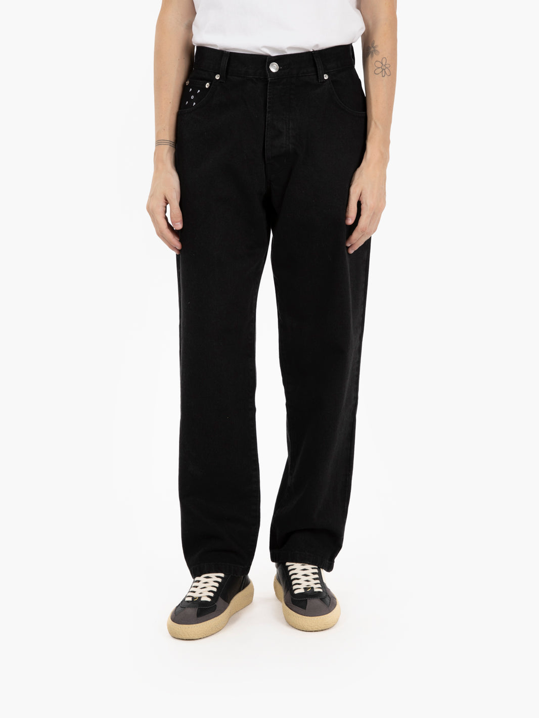 DRS denim arch pants rinsed black