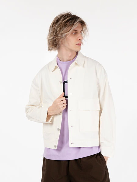 Full button linen jacket off white