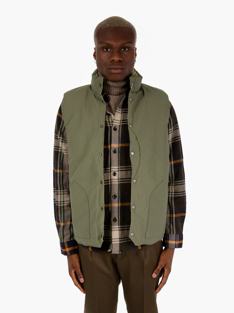 POP TRADING COMPANY - Gilet imbottito double face verde