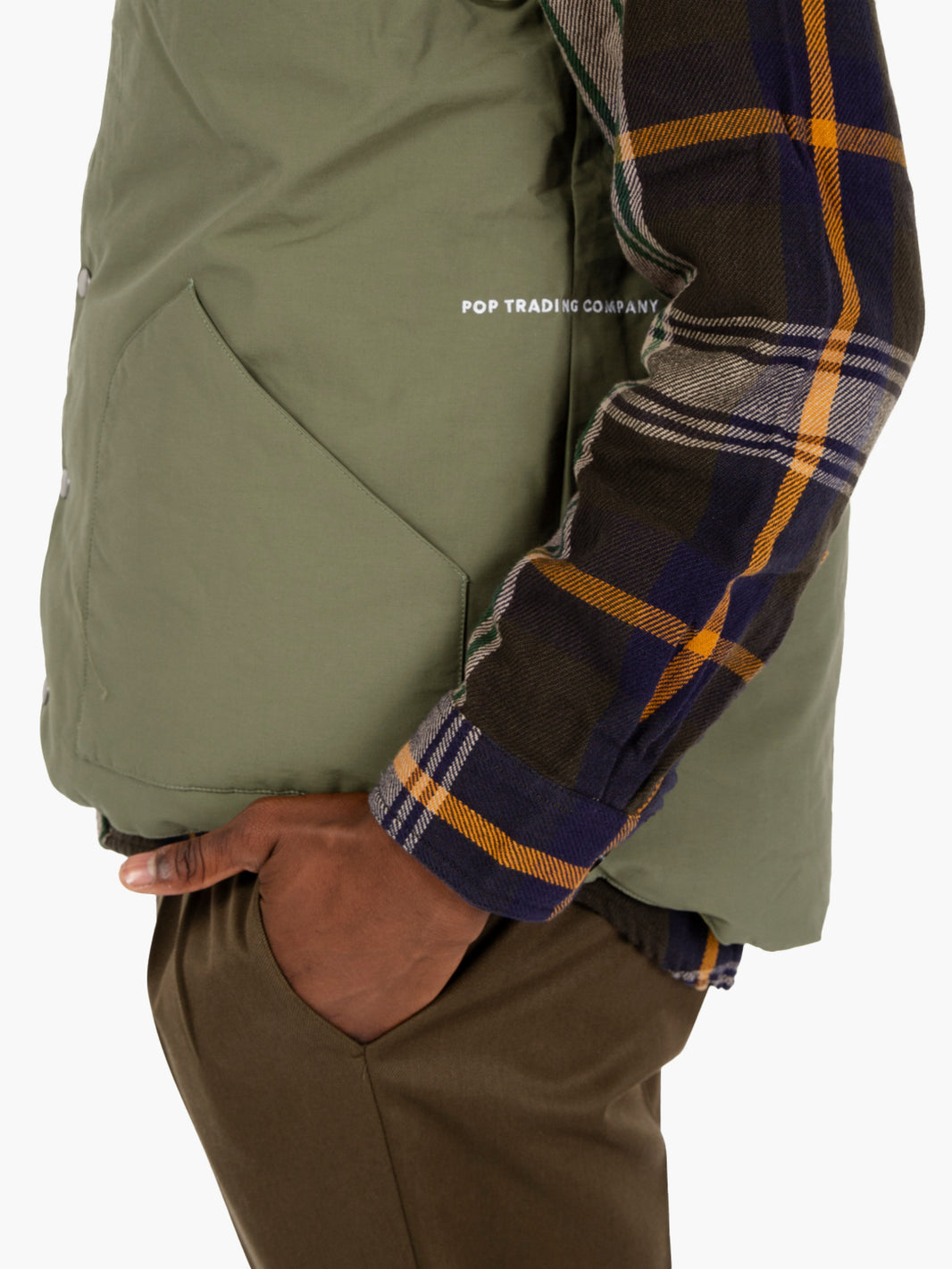 Gilet imbottito double face verde