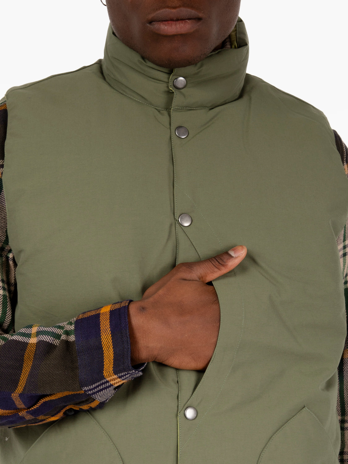 Green double-face padded vest