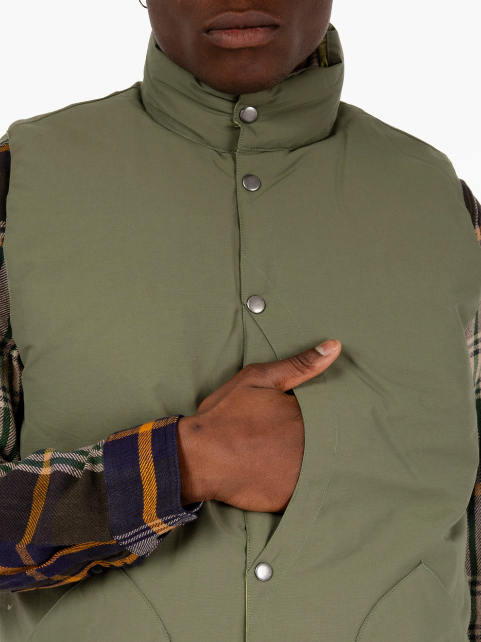Green double-face padded vest