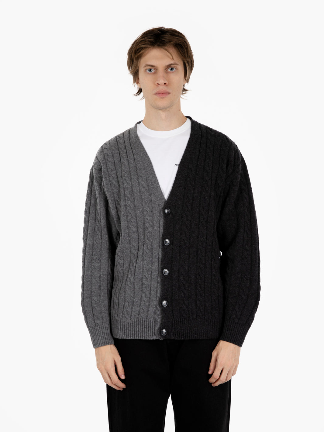 Knitted Cable cardigan anthracite / charcoal