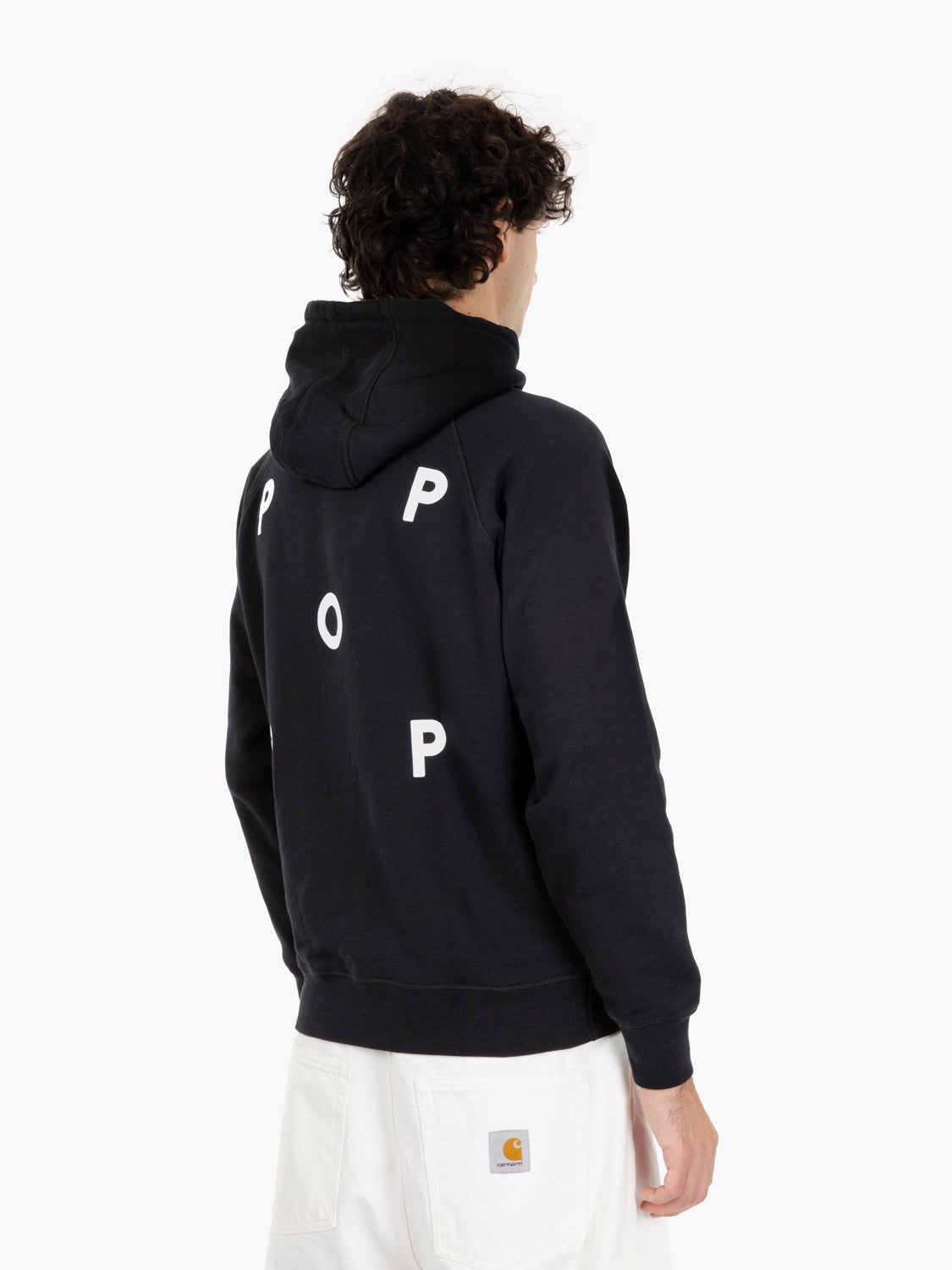 Logo hooded sweat black / white