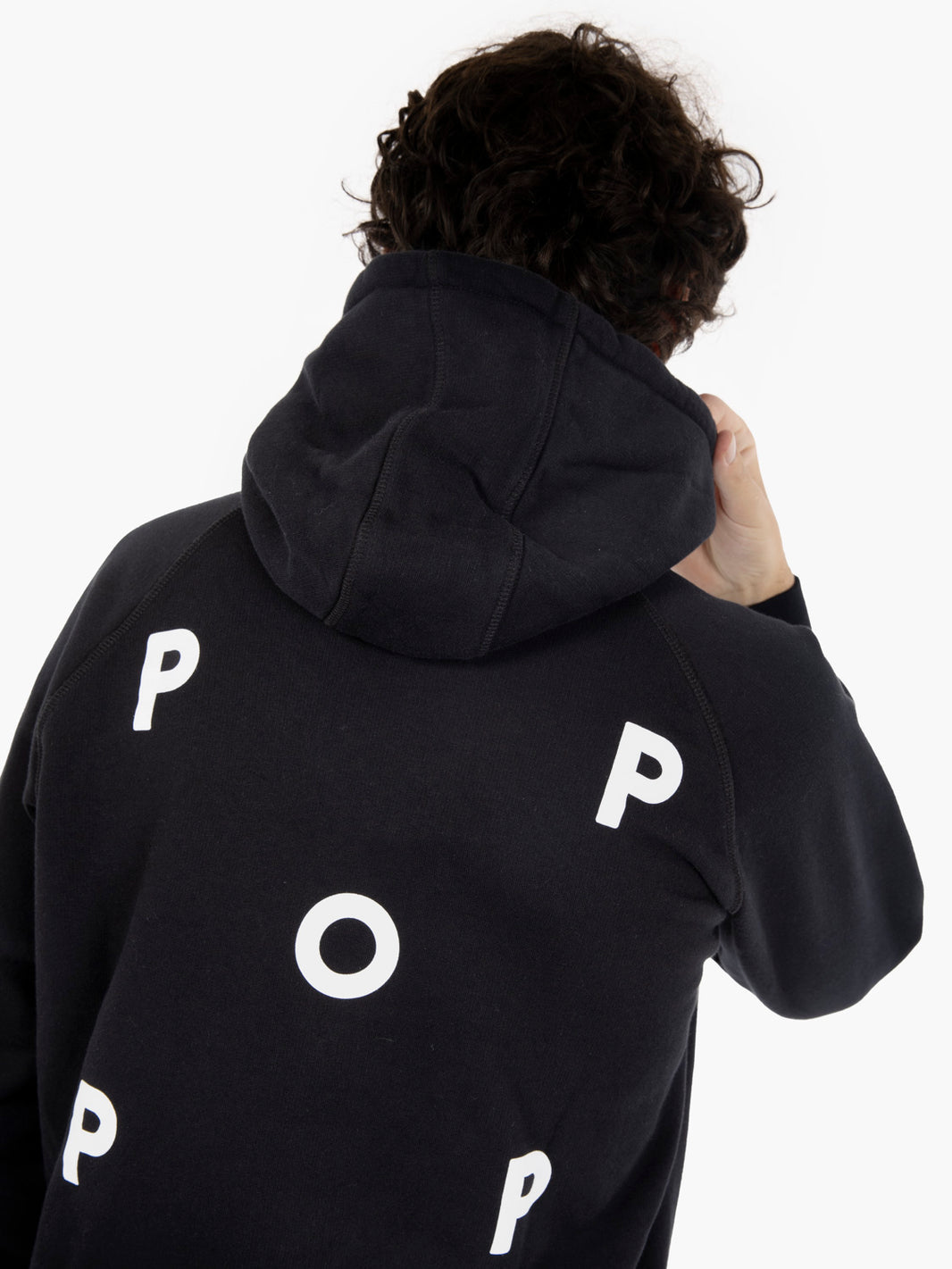 Hooded sweat black / white logo